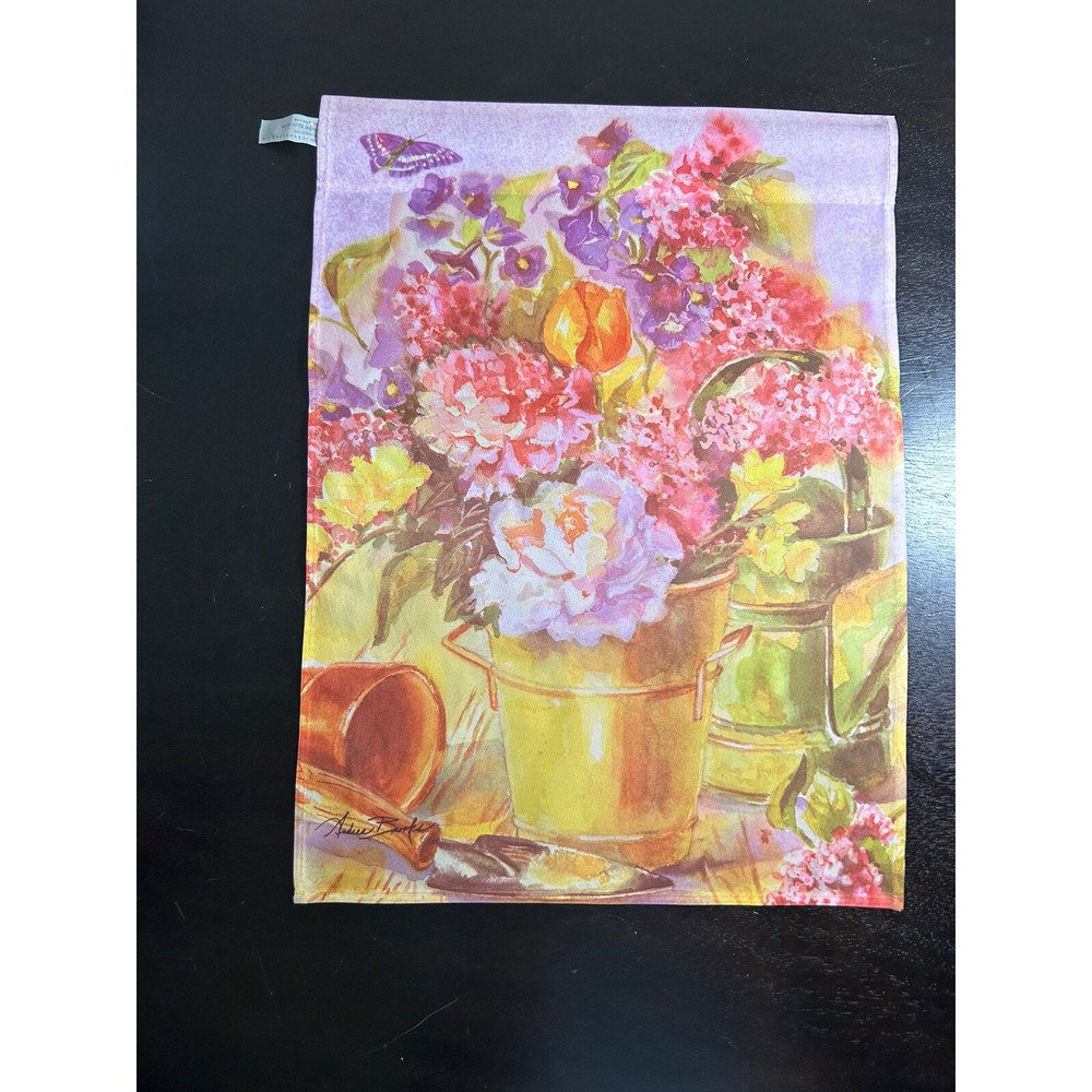 Floral Purple Pink Flowers Garden Mailbox Flag Spring Time 12.5" x 18"